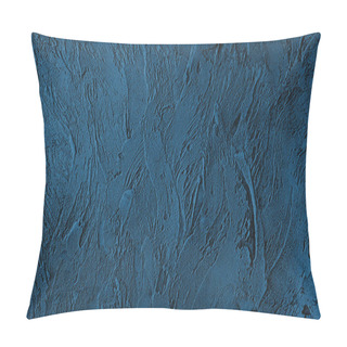 Personality  Dark Blue Colored Low Contrast Concrete Textured Background With Pillow Covers