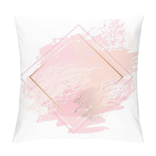 Personality  Golden Pink Art Frames. Modern Card Design, Brush Stroke, Lines, Points, Gold, Premium Brochure, Flyer, Invitation Template. Beauty Identity Elegant Style. Hand Drawn Vector. Pillow Covers
