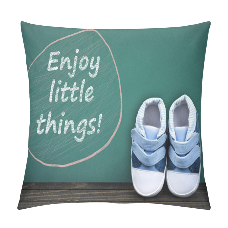 Personality  Enjoy little things text on school table pillow covers