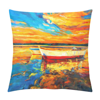 Personality  Boats In Ocean Pillow Covers