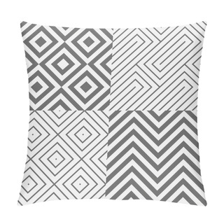 Personality  Geometric Seamless Pattern Background, Diagonal Square And Zigzag Textile Vector Pillow Covers