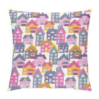 Personality  Houses Seamless Pattern Pillow Covers