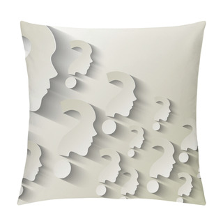 Personality  Human Face With Question Mark Illustration Pillow Covers