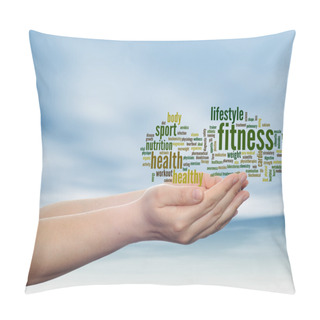 Personality  Fitness And Health Word Cloud Pillow Covers