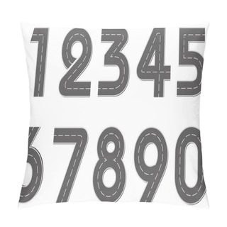 Personality  Vector Digits In The Form Of A Road Pillow Covers