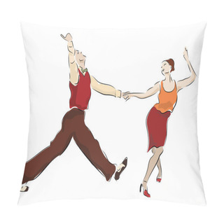 Personality  Swing Dancing Couple. Lindy Hop Dancers Swinging Party Pillow Covers