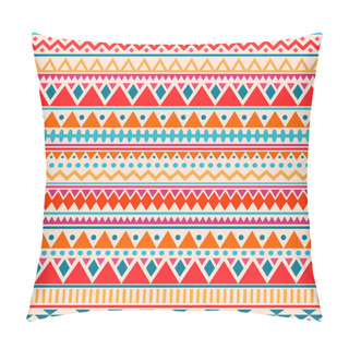 Personality  Colorful Ethnic Seamless Pattern. Cute Tribal Background. Geometrical Backdrop. Vector Illustration. Pillow Covers