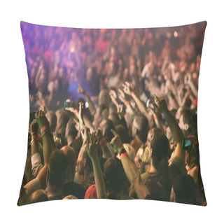 Personality  Crowd Cheering And Hands Raised At A Live Music Concert Pillow Covers