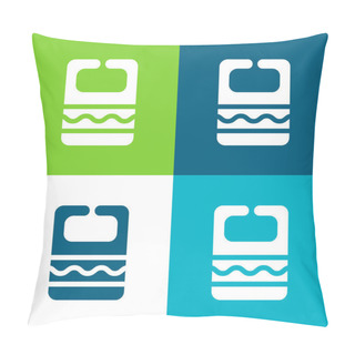 Personality  Bib Flat Four Color Minimal Icon Set Pillow Covers