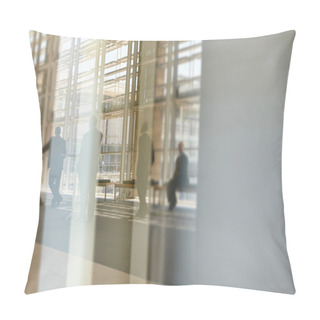 Personality  Real Businesspeople In Motion Through Glass Pillow Covers