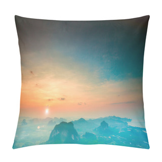 Personality  Mountains Under Colorful Sky In Sunset Pillow Covers