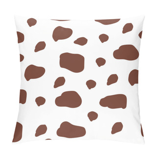 Personality  Cow Skin Texture, Spot Repeated Seamless Pattern Vector. Animal Print Dalmatian Dog Stains. Pillow Covers
