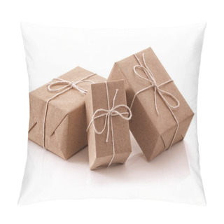 Personality  Gift Packages Wrapped In Brown Paper Pillow Covers