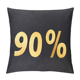 Personality  Top View Of 90 Percent Signs On Black Background Pillow Covers