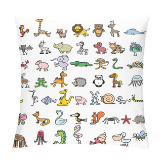Personality  Drawings Of Doodle Animals Pillow Covers