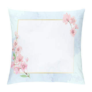 Personality  Alcohol Ink Background And Cherry Blossom Frame Pillow Covers
