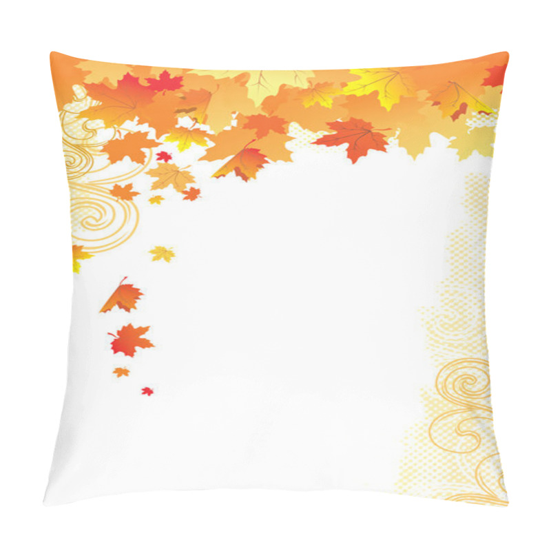 Personality  Autumn Background / gold leaves on white background pillow covers