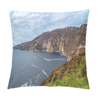 Personality  Slieve League Cliffs Are Among The Highest Sea Cliffs In Europe Rising 1972 Feet Above The Atlantic Ocean - County Donegal, Ireland Pillow Covers