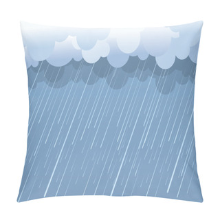 Personality  Rain.Vector Image With Dark Clouds In Wet Day Pillow Covers