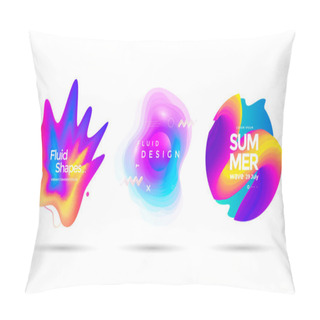 Personality  Set Of Abstract Liquid Shape. Fluid Banner Pillow Covers