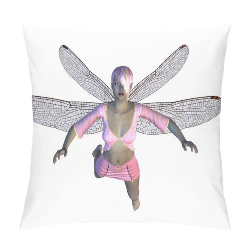 Personality  Fairy with pink dragonfly wings pillow covers