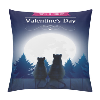 Personality  Two Cats Sitting O A Fence Pillow Covers