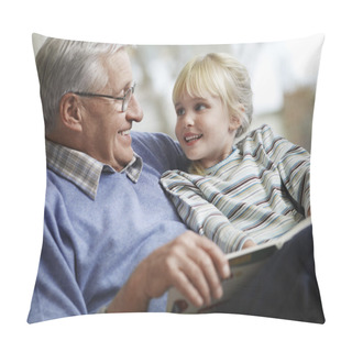 Personality  Grandfather Reading To Girl Pillow Covers