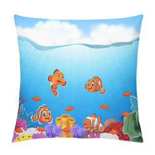 Personality  Cartoon Clown Fish In The Sea Pillow Covers