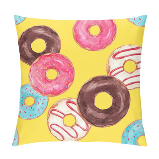 Personality  Watercolor Tasty Donuts Pattern Pillow Covers