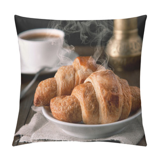 Personality  Morning Croissants With Coffee Pillow Covers