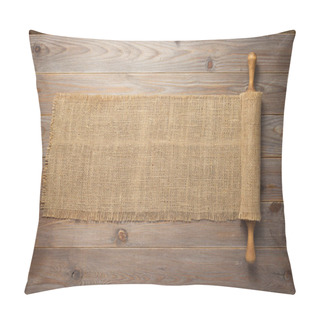 Personality  Rolling Pin And Sacking Burlap At Wooden Board Pillow Covers