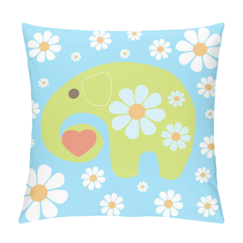 Personality  Vector Background With Elephant And Flowers. Pillow Covers