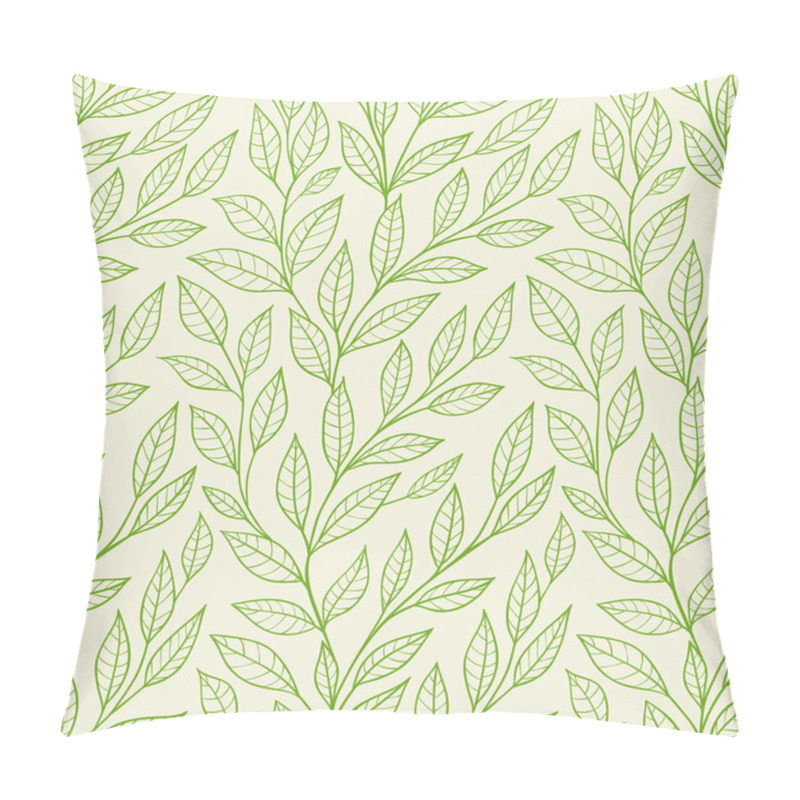 Personality  Seamless Pattern With Green Leaves Pillow Covers