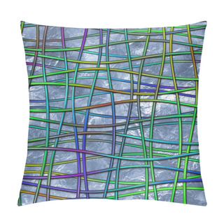 Personality  Seamless Texture With Waves Pattern,  Glass Effect, 3d Illustration Pillow Covers