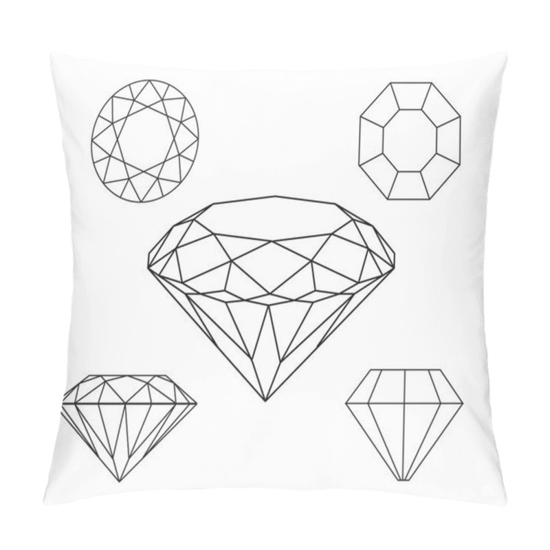 Personality  Diamonds wireframe on white background pillow covers