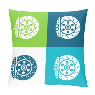Personality  Brake Flat Four Color Minimal Icon Set Pillow Covers