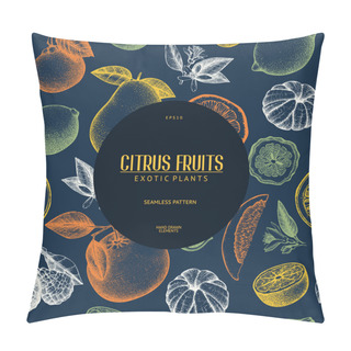 Personality  Ink Hand Drawn Citrus Pillow Covers