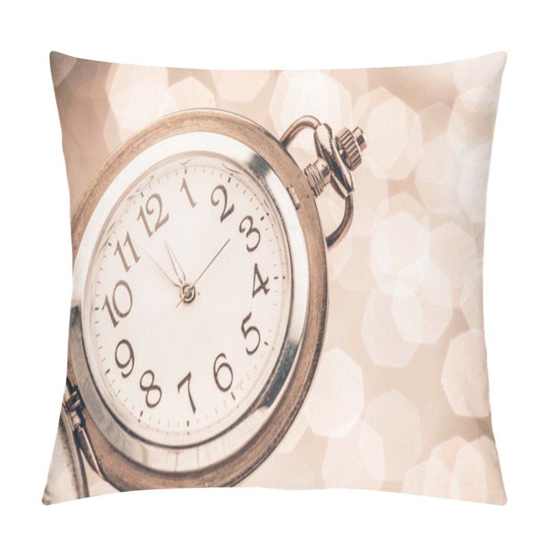 Personality  New year clock on abstract background pillow covers