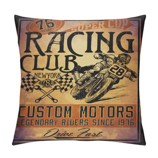 Personality  Motorcycle Tee Graphic Fashion Style Pillow Covers