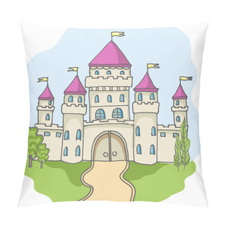Personality  Cartoon Fairy Tale Castle Icon Pillow Covers