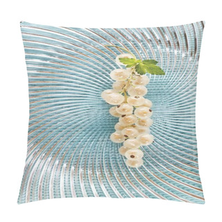 Personality  White Currants With Small Leaves On A Glass Plate Pillow Covers