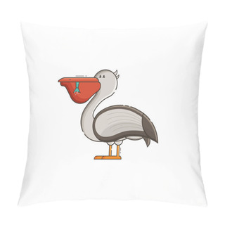 Personality  White Pelican Vector Illustration Pillow Covers