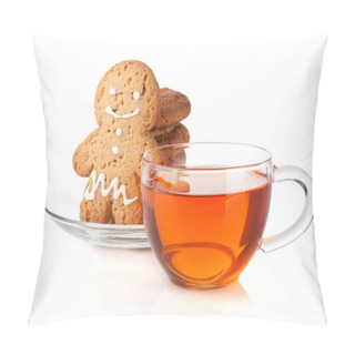 Personality  Cup Of Black Tea With Homemade Cookies Pillow Covers