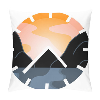 Personality  Illustration Of Abstract Mountains And Sunrise  Pillow Covers