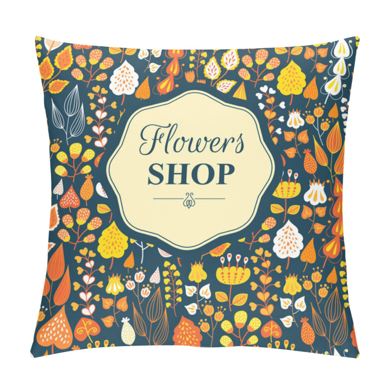 Personality  Seamless floral and flower background. Funny doodling. pillow covers