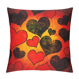 Personality  Grunge Hearts Poster Pillow Covers