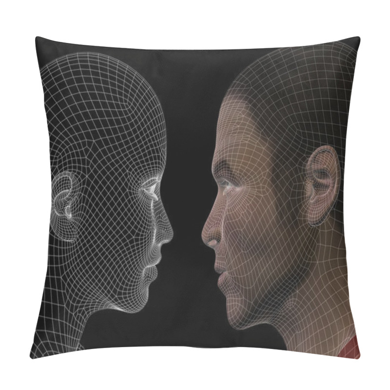 Personality  Human Male And  Female Heads Pillow Covers