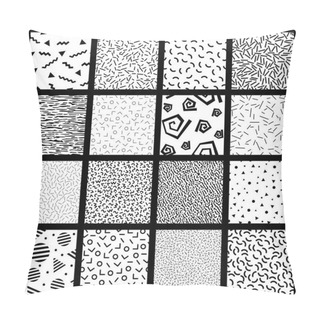 Personality  Set Of Basic Memphis Style Patterns Pillow Covers