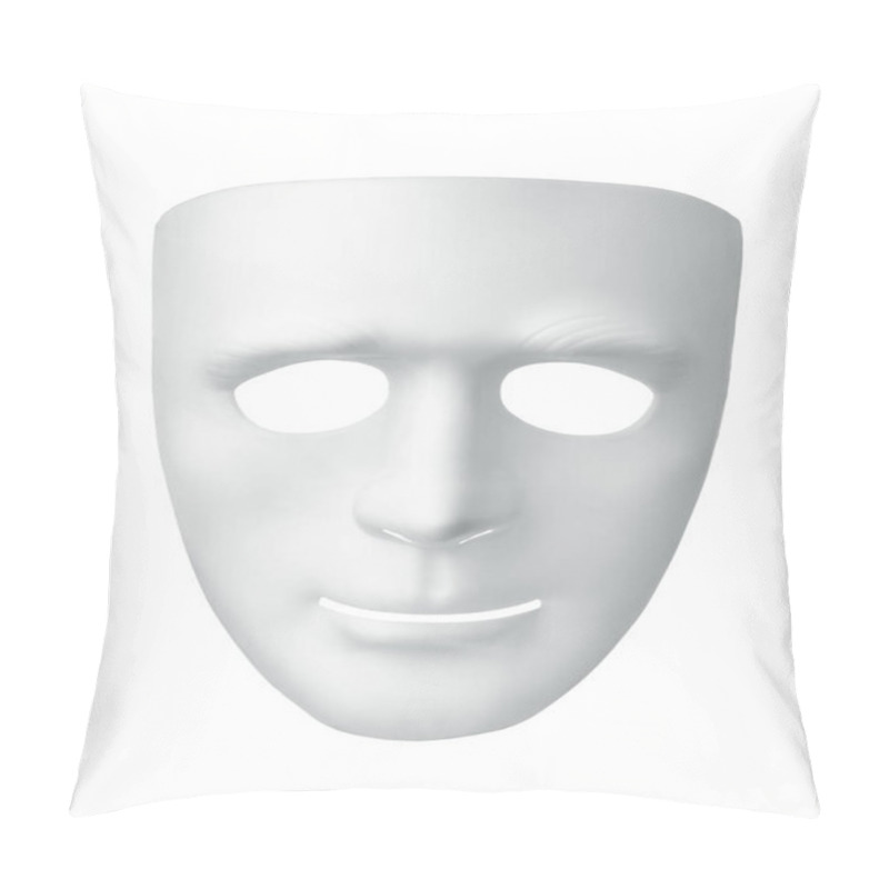 Personality  White Mask Isolated On White Pillow Covers