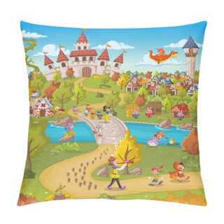 Personality  Magic World With Fairy Tale Characters.  Pillow Covers